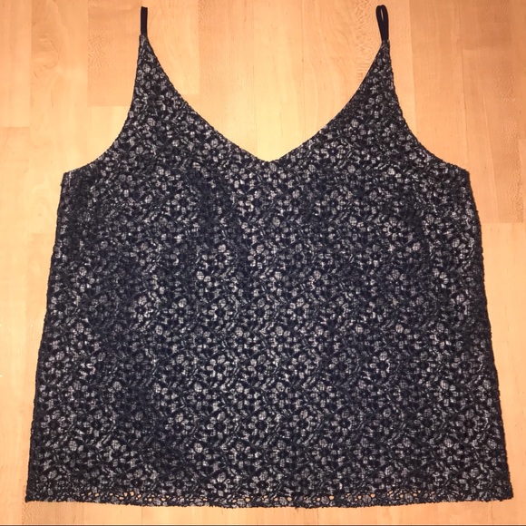 Banana Republic Tops - Banana Republic Lace Blue Tank Top
